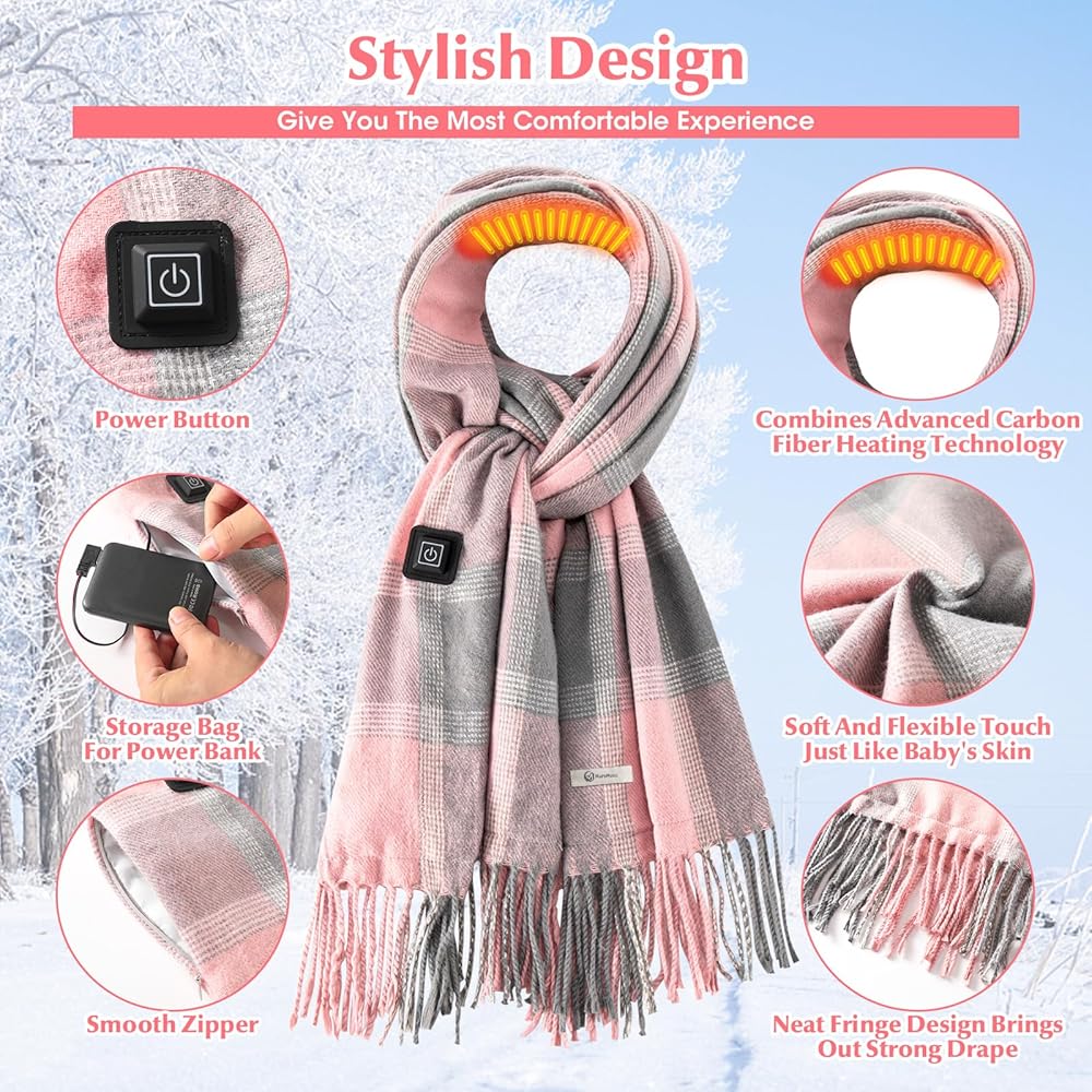 MuroMucci Heated Scarf for Women Rechargeable Neck Warmer
